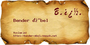 Bender Ábel névjegykártya