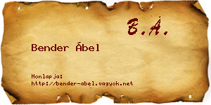Bender Ábel névjegykártya