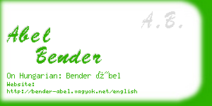 abel bender business card